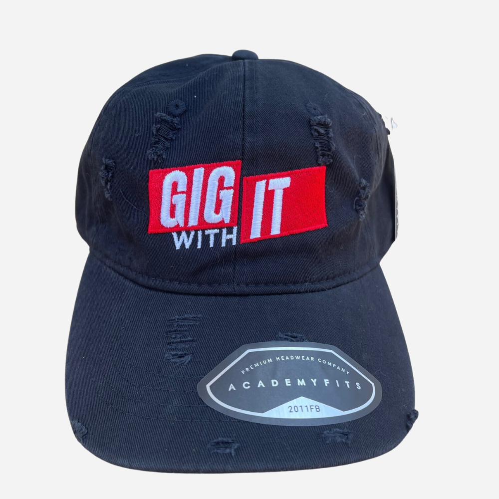 Get Your Groove On with the Stylish GIG WITH IT DISTRESSED DADS HAT