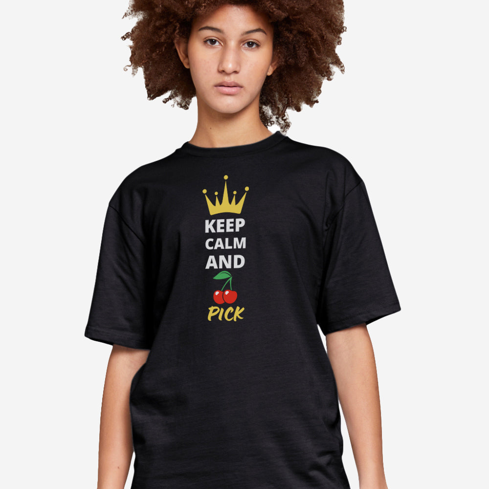 Stay Cool and Stylish with KEEP CALM & CHERRY PICK | TEE - Grab Yours for a Sweet Look!